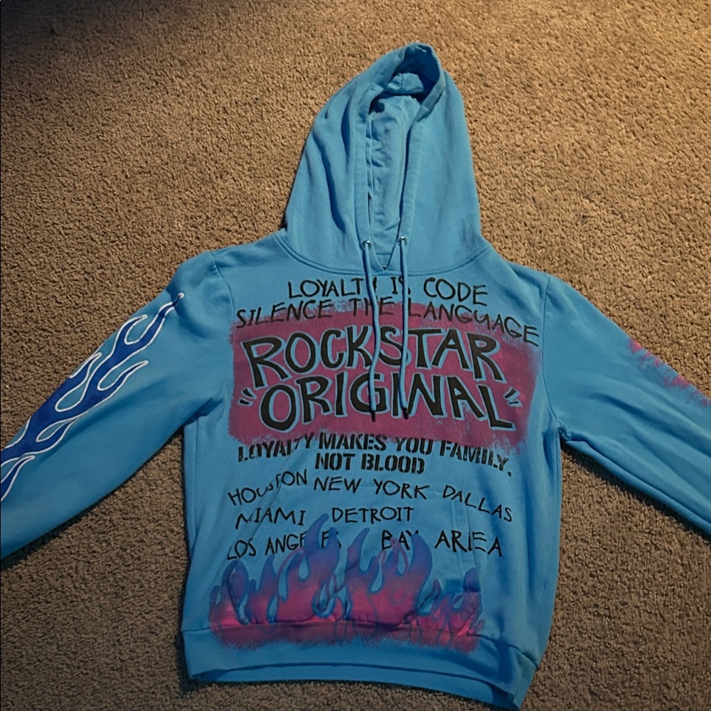Rockstar Original Blue Graphic Hoodie. Not worn.